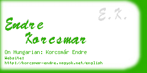 endre korcsmar business card