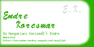 endre korcsmar business card